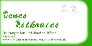 denes milkovics business card